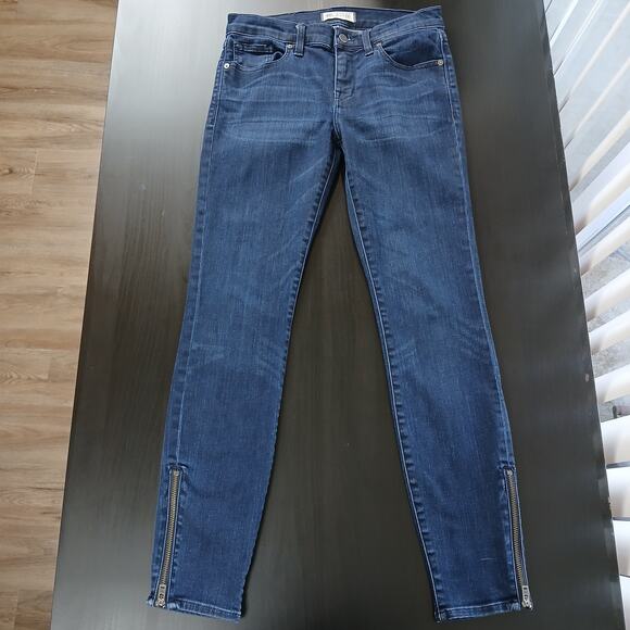 Madewell Skinny Skinny Ankle Zip Jeans size 27 med indigo blue mid-rise 28Wx29L - Picture 2 of 16